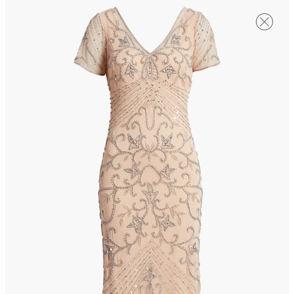 Nude beaded gown Nordstrom Pisarro Nights - Picture 7 of 10